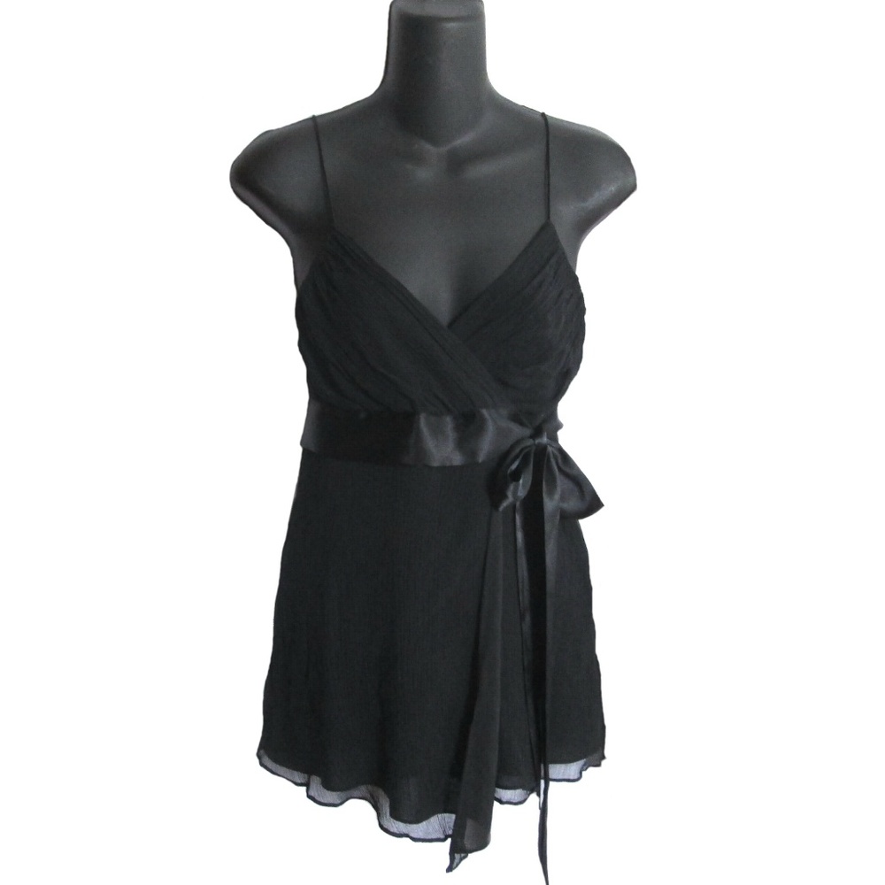 Banana Republic Black Satin-Trim Camisole Tank